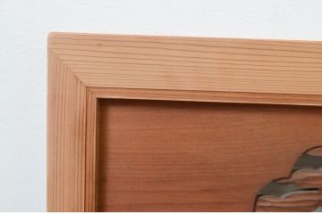 アンティーク建具　上質な和を演出する雄大な富士と松の彫刻欄間2枚セット(明り取り、明かり取り)(R-069316)