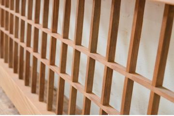 アンティーク建具　和の空間を盛り上げる格子欄間1枚(明り取り、明かり取り)(R-069322)