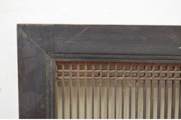 アンティーク建具　整然と並ぶ縦桟が美しい筬(オサ)欄間1枚(明り取り、明かり取り、オサランマ)(R-069323)