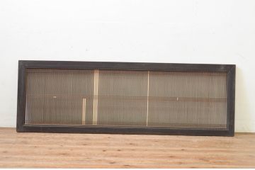 アンティーク建具　整然と並ぶ縦桟が美しい筬(オサ)欄間1枚(明り取り、明かり取り、オサランマ)(R-069323)