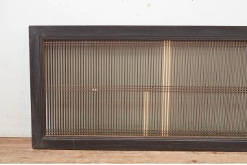 アンティーク建具　整然と並ぶ縦桟が美しい筬(オサ)欄間1枚(明り取り、明かり取り、オサランマ)(R-069323)