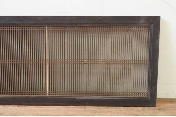 アンティーク建具　整然と並ぶ縦桟が美しい筬(オサ)欄間1枚(明り取り、明かり取り、オサランマ)(R-069323)