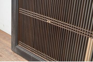 アンティーク建具　整然と並ぶ縦桟が美しい筬(オサ)欄間1枚(明り取り、明かり取り、オサランマ)(R-069323)