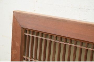 アンティーク建具　和の雰囲気を高める片面ガラスの筬(オサ)欄間1枚(明り取り、明かり取り、オサランマ)(R-069338)