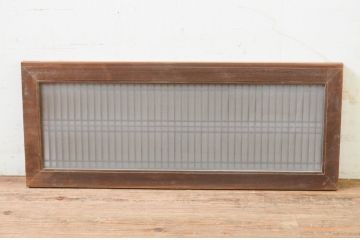 アンティーク建具　和の雰囲気を高める片面ガラスの筬(オサ)欄間1枚(明り取り、明かり取り、オサランマ)(R-069338)