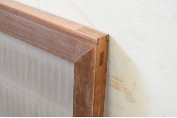 アンティーク建具　和の雰囲気を高める片面ガラスの筬(オサ)欄間1枚(明り取り、明かり取り、オサランマ)(R-069338)