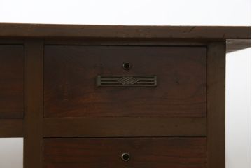 和製アンティーク　ノスタルジックな雰囲気漂うレトロな片袖机(ワークデスク、在宅ワーク、在宅用、勉強机)(R-069344)