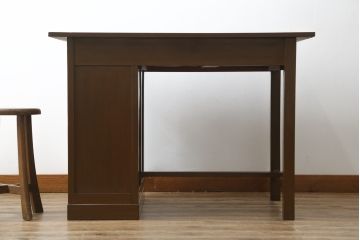 和製アンティーク　ノスタルジックな雰囲気漂うレトロな片袖机(ワークデスク、在宅ワーク、在宅用、勉強机)(R-069344)