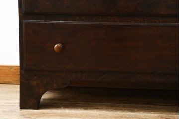 和製ビンテージ　松本民芸家具　♯308型　古びた風合いの木肌がレトロさを醸し出すシックなライティングビューロー　定価約45万円　(R-069345)