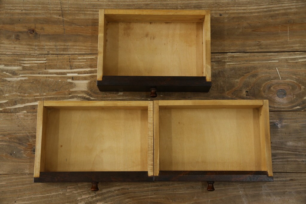 和製ビンテージ　松本民芸家具　♯308型　古びた風合いの木肌がレトロさを醸し出すシックなライティングビューロー　定価約45万円　(R-069345)