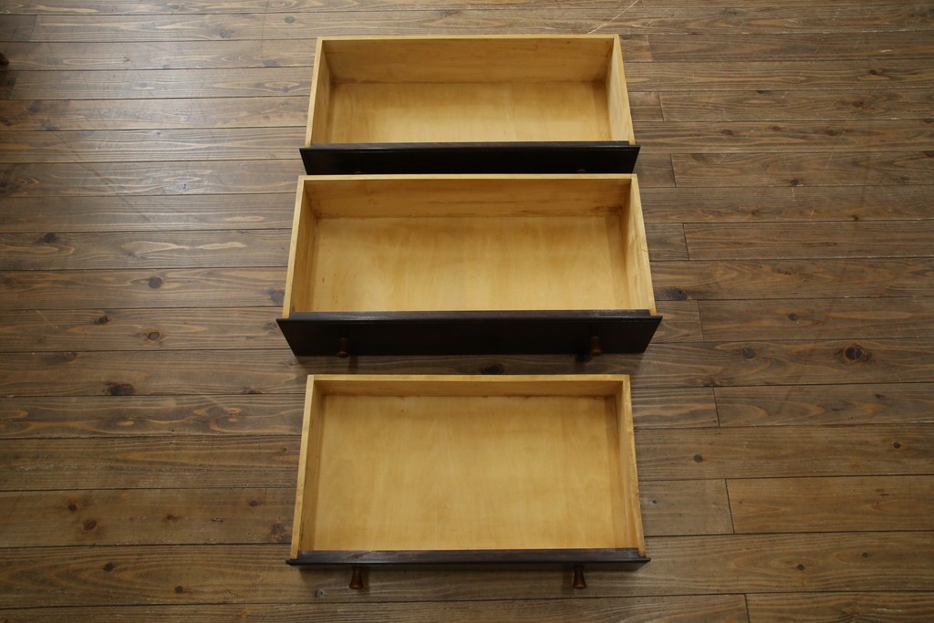 和製ビンテージ　松本民芸家具　♯308型　古びた風合いの木肌がレトロさを醸し出すシックなライティングビューロー　定価約45万円　(R-069345)