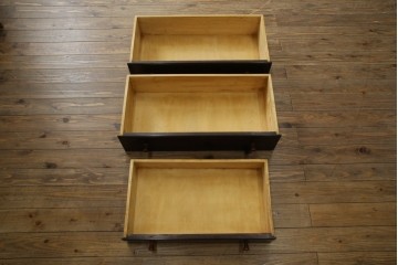 和製ビンテージ　松本民芸家具　♯308型　古びた風合いの木肌がレトロさを醸し出すシックなライティングビューロー　定価約45万円　(R-069345)