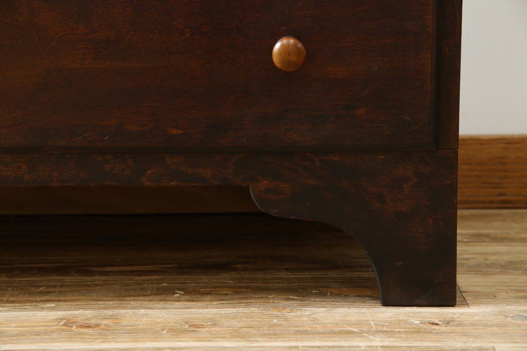 和製ビンテージ　松本民芸家具　♯308型　古びた風合いの木肌がレトロさを醸し出すシックなライティングビューロー　定価約45万円　(R-069345)