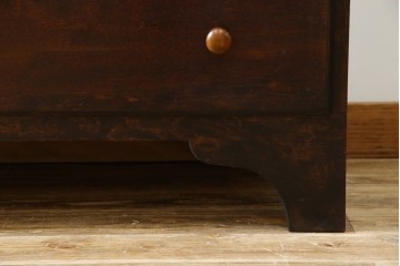 和製ビンテージ　松本民芸家具　♯308型　古びた風合いの木肌がレトロさを醸し出すシックなライティングビューロー　定価約45万円　(R-069345)