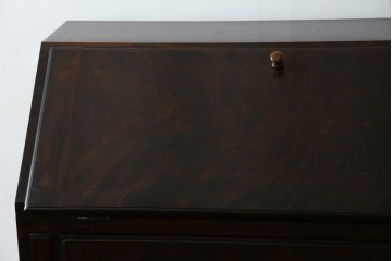 和製ビンテージ　松本民芸家具　♯308型　古びた風合いの木肌がレトロさを醸し出すシックなライティングビューロー　定価約45万円　(R-069345)