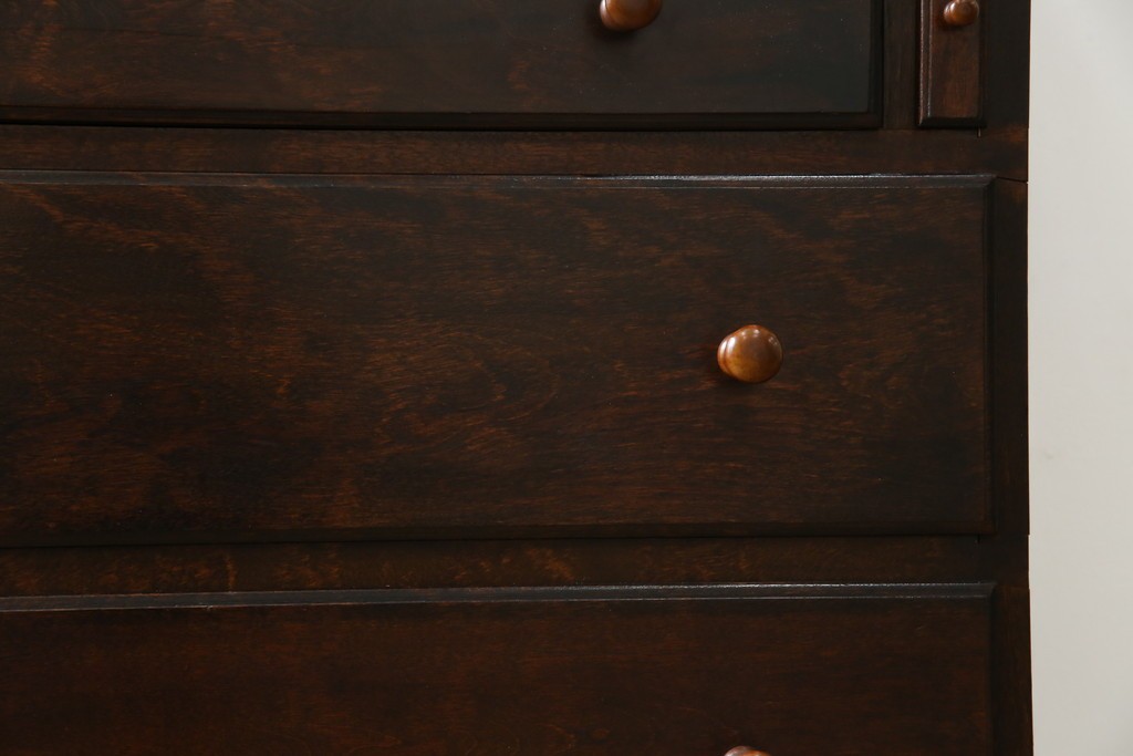 和製ビンテージ　松本民芸家具　♯308型　古びた風合いの木肌がレトロさを醸し出すシックなライティングビューロー　定価約45万円　(R-069345)