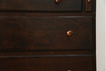 和製ビンテージ　松本民芸家具　♯308型　古びた風合いの木肌がレトロさを醸し出すシックなライティングビューロー　定価約45万円　(R-069345)