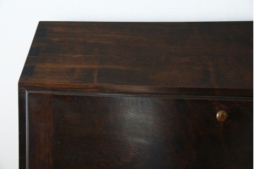 和製ビンテージ　松本民芸家具　♯308型　古びた風合いの木肌がレトロさを醸し出すシックなライティングビューロー　定価約45万円　(R-069345)