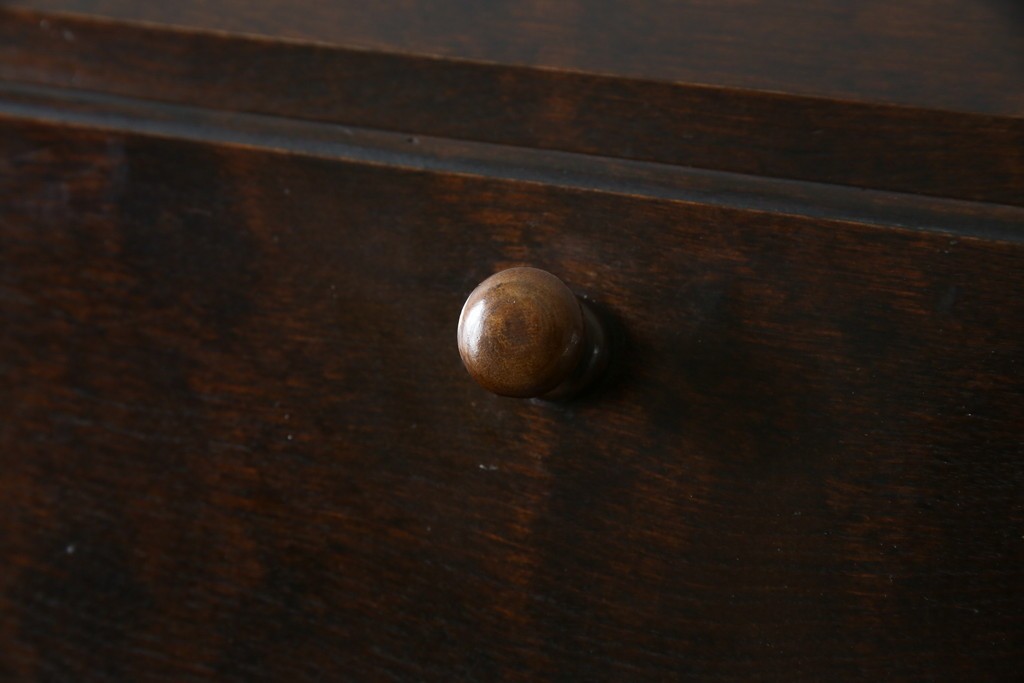 和製ビンテージ　松本民芸家具　♯308型　古びた風合いの木肌がレトロさを醸し出すシックなライティングビューロー　定価約45万円　(R-069345)