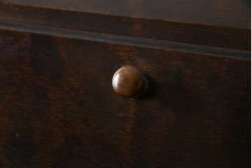 和製ビンテージ　松本民芸家具　♯308型　古びた風合いの木肌がレトロさを醸し出すシックなライティングビューロー　定価約45万円　(R-069345)