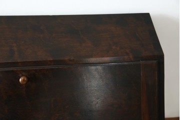 和製ビンテージ　松本民芸家具　♯308型　古びた風合いの木肌がレトロさを醸し出すシックなライティングビューロー　定価約45万円　(R-069345)