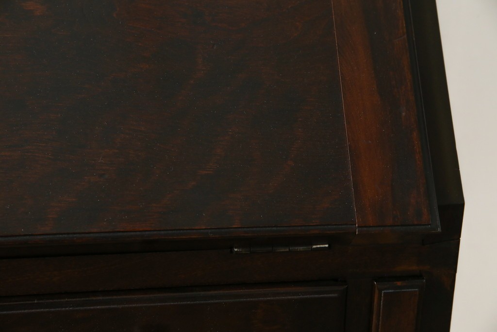 和製ビンテージ　松本民芸家具　♯308型　古びた風合いの木肌がレトロさを醸し出すシックなライティングビューロー　定価約45万円　(R-069345)