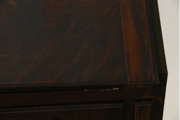 和製ビンテージ　松本民芸家具　♯308型　古びた風合いの木肌がレトロさを醸し出すシックなライティングビューロー　定価約45万円　(R-069345)