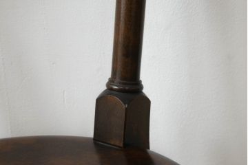 中古　美品　松本民芸家具　凝った装飾が素敵な南京小椅子(板座チェア、イス、いす、ダイニングチェア)(R-069347)