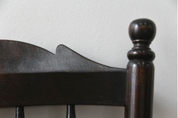 中古　美品　松本民芸家具　16型スピンドルチェア　ゆったりと座れるダイニングチェア(板座チェア、椅子、イス)(R-069348)