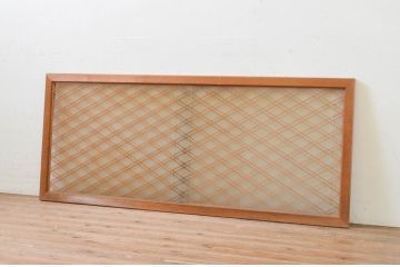 アンティーク建具　落ち着きのある空間を演出する両面ガラスの大きな組子欄間1枚(明り取り、明かり取り)(R-069357)