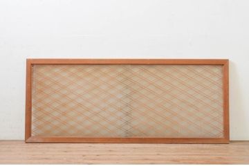 アンティーク建具　落ち着きのある空間を演出する両面ガラスの大きな組子欄間1枚(明り取り、明かり取り)(R-069357)