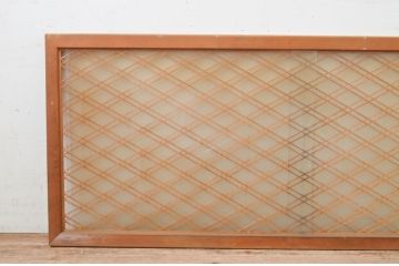 アンティーク建具　落ち着きのある空間を演出する両面ガラスの大きな組子欄間1枚(明り取り、明かり取り)(R-069357)
