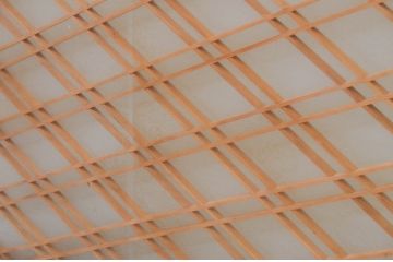 アンティーク建具　落ち着きのある空間を演出する両面ガラスの大きな組子欄間1枚(明り取り、明かり取り)(R-069357)