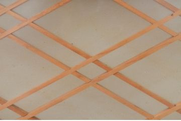アンティーク建具　落ち着きのある空間を演出する両面ガラスの大きな組子欄間1枚(明り取り、明かり取り)(R-069357)