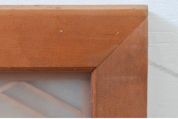 アンティーク建具　落ち着きのある空間を演出する両面ガラスの大きな組子欄間1枚(明り取り、明かり取り)(R-069357)