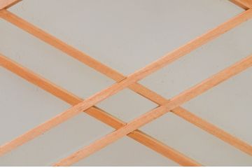 アンティーク建具　落ち着きのある空間を演出する両面ガラスの大きな組子欄間1枚(明り取り、明かり取り)(R-069358)