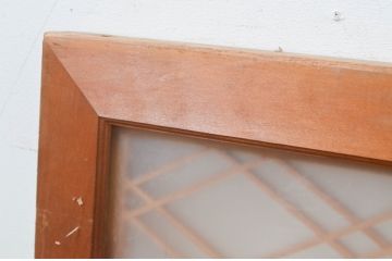 アンティーク建具　落ち着きのある空間を演出する両面ガラスの大きな組子欄間1枚(明り取り、明かり取り)(R-069358)