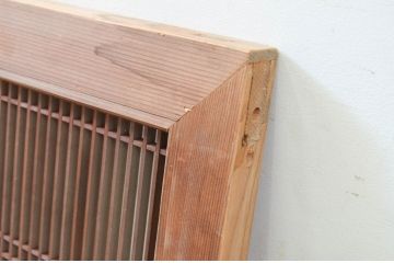 アンティーク建具　落ち着きのあるお部屋作りにおすすめな筬(オサ)欄間1枚(明り取り、明かり取り、オサランマ)(R-069363)