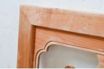 アンティーク建具　和の雰囲気を高める松と鷹の彫刻欄間1枚(明り取り、明かり取り)(R-069365)