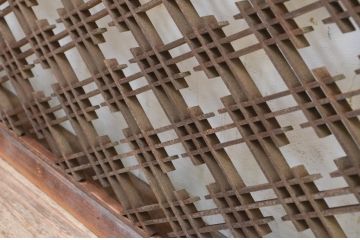 アンティーク建具　落ち着いた和の空間を演出する組子欄間1枚(明り取り、明かり取り)(R-069367)