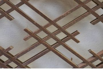 アンティーク建具　落ち着いた和の空間を演出する組子欄間1枚(明り取り、明かり取り)(R-069367)