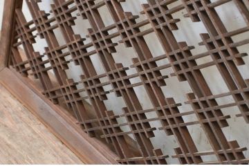 アンティーク建具　落ち着いた和の空間を演出する組子欄間1枚(明り取り、明かり取り)(R-069367)