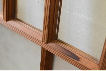 アンティーク建具　大正ロマンなお部屋作りにおすすめなガラス窓2枚セット(引き戸、ガラス戸)(R-069368)