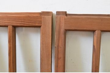 アンティーク建具　大正ロマンなお部屋作りにおすすめなガラス窓2枚セット(引き戸、ガラス戸)(R-069368)