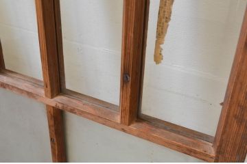 アンティーク建具　大正ロマンなお部屋作りにおすすめなガラス窓2枚セット(引き戸、ガラス戸)(R-069368)
