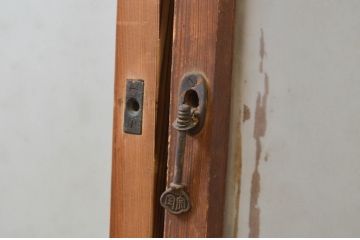 アンティーク建具　大正ロマンなお部屋作りにおすすめなガラス窓2枚セット(引き戸、ガラス戸)(R-069368)