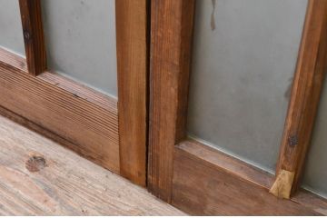 アンティーク建具　大正ロマンなお部屋作りにおすすめなガラス窓2枚セット(引き戸、ガラス戸)(R-069368)