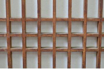 アンティーク建具　和モダンな空間作りにおすすめな障子帯戸4枚セット(引き戸、障子戸)(R-069370)