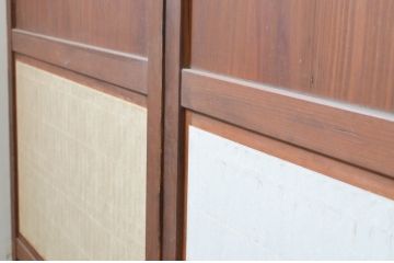 アンティーク建具　和モダンな空間作りにおすすめな障子帯戸4枚セット(引き戸、障子戸)(R-069370)