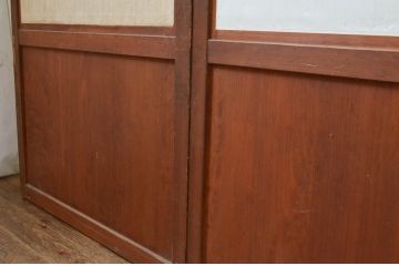 アンティーク建具　和モダンな空間作りにおすすめな障子帯戸4枚セット(引き戸、障子戸)(R-069370)